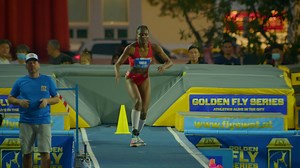 Social media clip long jump winner Agate de Sousa/STP. | Golden Fly Series
