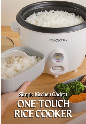 New Year, New Rice Cooker! ✨ Steam veggies, cook rice, and save space with the CUCKOO One-Touch Rice Cooker (CR-0601C)! 🍚🥦 #SpaceSaver #KitchenGadgets #HealthyEating #HomeCooking #QuickMeals