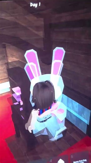 Entering Easter Bunny's house 🏠🐰 #roblox #99nightintheforest #easterbunny #easter #house #visiting