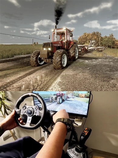 Volvo BM Valmet 2105 stuck in mud Steering Wheel Thrustmaster Farmstick #dkgc #fs25 #agriculture