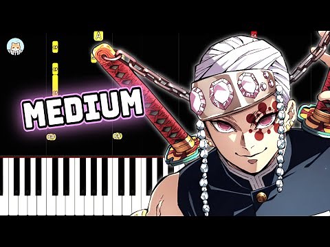 Demon Slayer Season 2 OP 2 - "Zankyou Zanka" - MEDIUM Piano Tutorial & Sheet Music