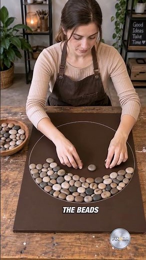 DIY Textured Wall Art Made with Wooden Beads
