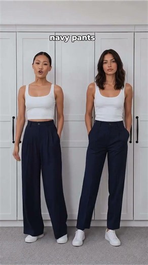 Camel & navy pants guide 👖 | Save all for later & follow for styling & #fashion hacks 🤍 #style #fyp