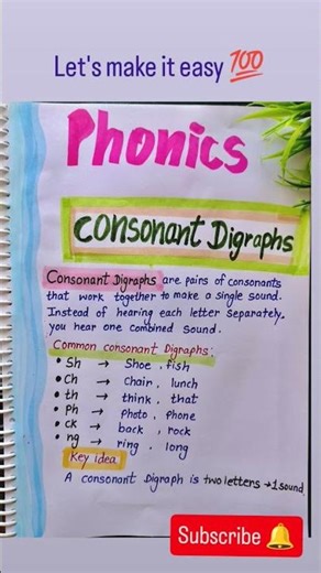 consonant Digraphs|| easy |Explanation #phonics #english #shorts #digraphs