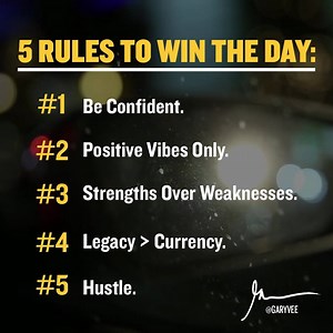1.2M views · 6.4K reactions | Start by winning today FIRST and maybe one day you can win the game .. #5rules | Gary Vaynerchuk | Facebook