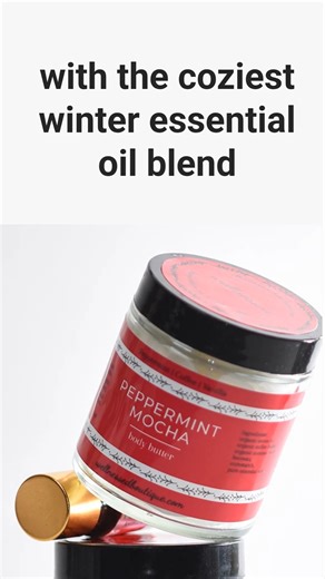Wellnessed Boutique on Instagram: "The cure for the winter blues (and dry skin) is here. 😍 Meet the Peppermint Mocha Collection. This winter essential oil blend lifts your mood while our body butter saves your skin from the cold air. It’s the ultimate self-care duo for the season. ☕ Shop the Peppermint Mocha Collection at the link in our bio! #WinterSkincare #WinterAromatherapy #WinterEssentialOilBlend #SelfCareRoutine #SmallBusinessLove #PeppermintMocha"
