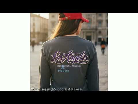 LA Basketball Retro Script Cursive Purple Gold Fan Shirt