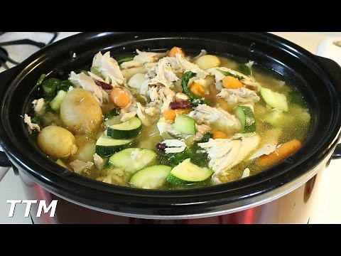 How to Make the Best Chicken Vegetable Soup in the Slow Cooker~Crock Pot Whole Chicken Recipe