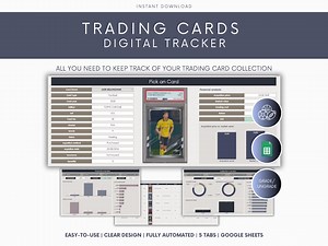 Trading Card Spreadsheet Trading Cards Tracker TCG CCG Spreadsheet Grading Cards Collectible Card Inventory Software for Card Collection - Etsy