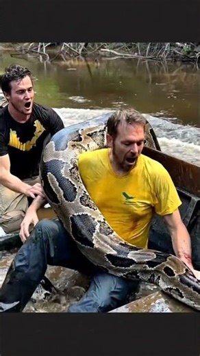 Man in Yellow Gets Shocked by a Sudden Python Attack!