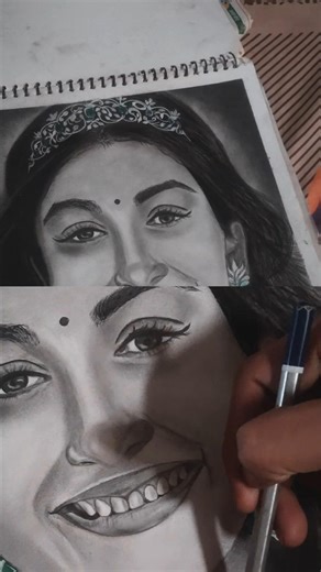 how to draw a girl realistic potrait sketch🖌️🎨#artisticchannel #trendingshorts #art #drawing #sketch