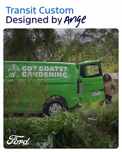 Enough space to fit you and your gardening business. Ford Transit Custom. Designed for you. Custom decals not available from Ford. Prestige paint optional at additional cost and aftermarket accessories shown. MY23.75 shown. Other model specs may vary. | Ford