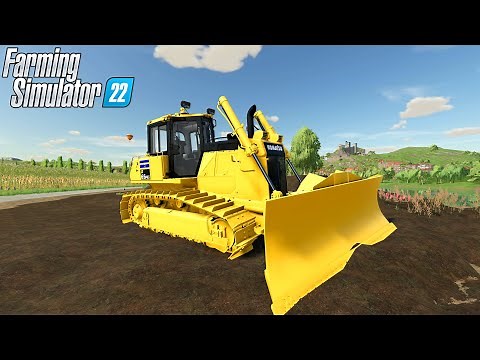 Farming Simulator 22 - KOMATSU D65PXI Bulldozer Pushes Dirt