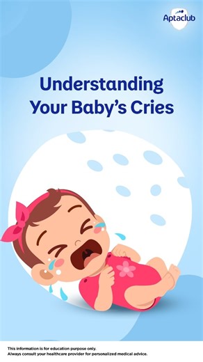 401K views · 791 reactions | Crying baby? Don’t guess—know the reason!​ Watch this video to decode your baby’s cries & learn how to comfort them fast.​ #Aptaclub #MomCommunity #AptaclubIndia #Aptaclub_India #Motherhood #MotherhoodJourney #BabyCareTips #TipsForMothers | Aptaclubindia | Facebook