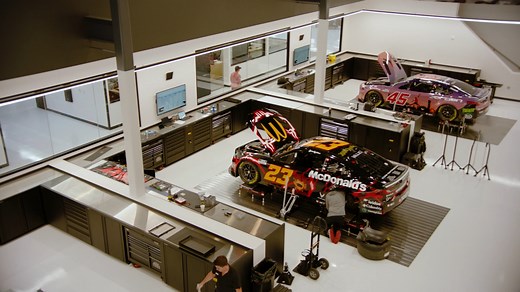 Denny Hamlin took Kim Coon for a tour around 23XI Racing's new shop, "Airspeed." | NASCAR on NBC