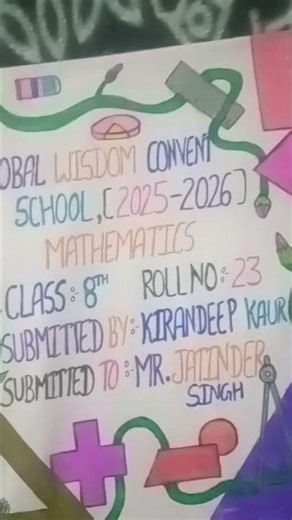 # Maths practical file cover design