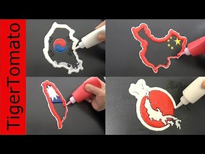 I Made Asian Countries Flag Map Pancakes - Korea, Japan, China, Taiwan