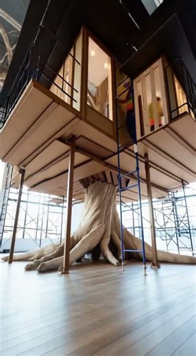 The Story of a Wooden Treehouse in Shifting Light and Shadow
