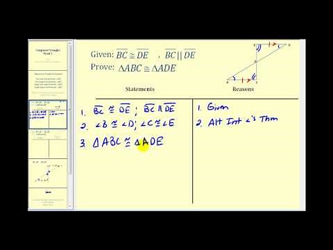 Example 2: Prove Two Triangles are Congruent