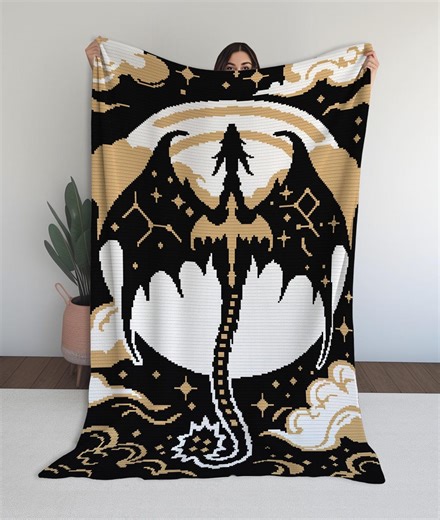 Celestial Dragon Blanket Pattern – Romantic Fantasy Inspired Crochet Tapestry Pattern Design (PDF) - Etsy
