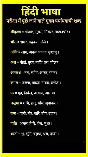 पर्यायवाची शब्द..#shortsfeed #हिंदी #hindigrammar #uptet