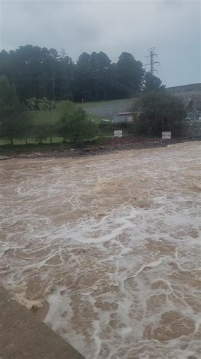 oxford dam in north carolina is running at almost full steam trying to get the lake levels back right!!!