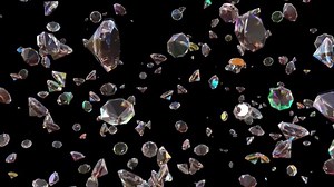 Sparkling diamonds falling from above
