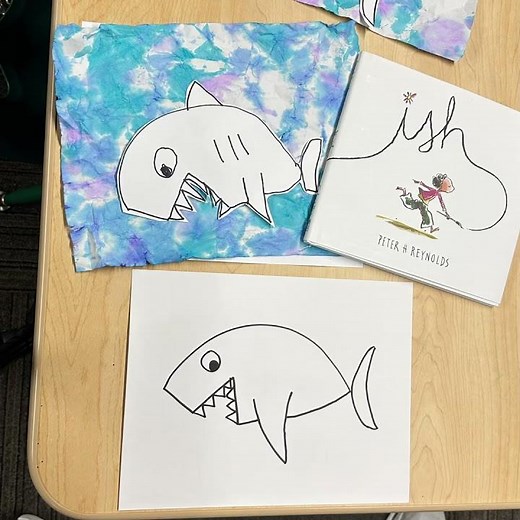 Here’s the step-by-step process for our shark directed drawing