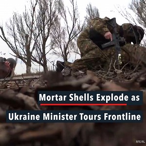 ▶️ An RFE/RL camera crew caught the moment a dozen mortar shells fell within a few hundred meters of Ukraine's Interior Minister Denys Monastyrskiy on Saturday as he met journalists on a tour of the frontline in eastern Ukraine, where in the past few days Russian-backed forces increased shelling of Ukrainian territory. 👉Shelling and mortar fire picked up tempo overnight Saturday in the Donbas region of eastern Ukraine, with the heavy bombardment spurring fears a major military clash is in the o