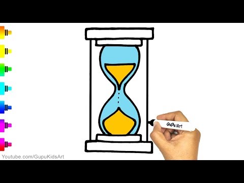 Hourglass Drawing | How to Draw Sand Timer clock easy