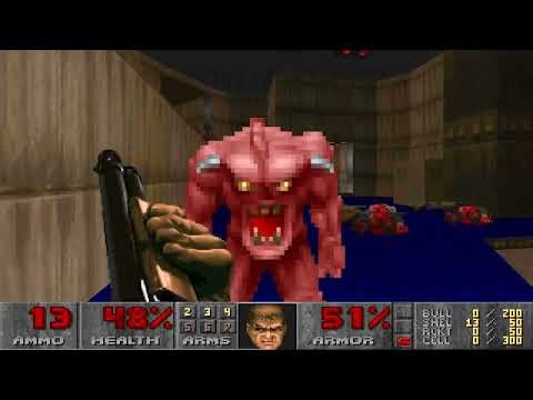 Doom The Classic Episode (2000) E2M1 UV Fast Speedrun 1:59 100% Kills 100% Secrets