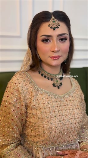 Aks Salon & Spa on Instagram: "AKS by Zahra – Where Every Bride Shines Brighter ✨ Presenting a magical Bridal Makeup Transformation that turns a beautiful girl into a breathtaking bride. From soft glam to flawless detailing, every stroke is crafted with love, precision, and perfection. 💍❤️ Our bride’s glow, confidence, and elegance tell the whole story — beauty refined, enhanced, and celebrated. If you’re dreaming of the perfect bridal look, AKS by Zahra is here to make your big day unforgettab