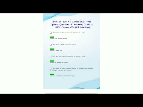 BOAT ED TEST V2 LATEST 2025 2026 UPDATE QUESTIONS EN ANSWERS GRADE A 100 CORRECT VERIFIED SOLUTIONS