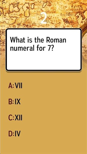 What is the Roman numeral representing the number 7?
