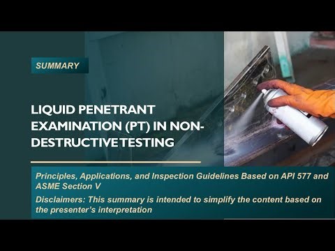 Liquid Penetrant Examination (PT) in Non-Destructive Testing (NDT)
