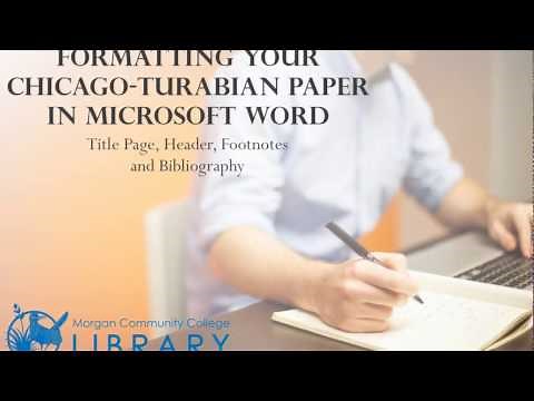 Formatting Your Chicago-Turabian Paper in Microsoft Word