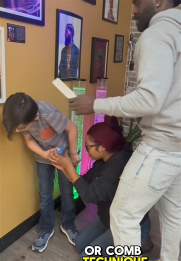 Elijah stays on the move, but @HenryTribes and @kay_monaa are still able to support him and give him a clean, styled trim. _______________________ Donate towards sensory friendly haircut experiences via Go fund me https://gofund.me/cd3f8457 LINK IN BIO Weighted capes available on Amazon or our website www.theweightedcape.com Add more fidgets, toys, and sensory tools to sensory session by purchasing an item of our Amazon wish list bit.ly/42kass2 (LINK IN BIO)