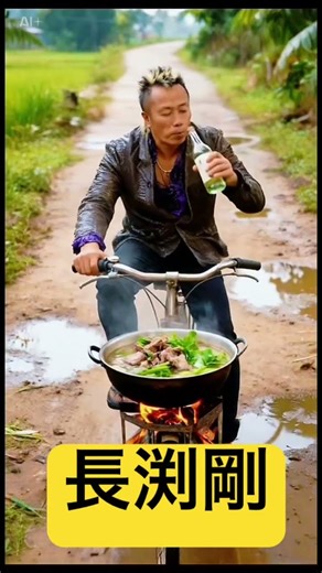 鍋チャリに乗る長渕剛