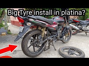 120 -80-17 Big Tyre install in 100cc platina 🔥🔥#theindianworkshop