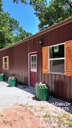 34654 Sunset Oaks Dr Tecumseh OK 74873 MLS#1179274 $194,900 1.5 Acres Cozy home in the woods. This remodeled gem offers 1 acre of prime real estate, 3 beds, 2 baths and 2 large living areas. Enjoy peaceful nights on the back deck overlooking the wooded area which is rich in wildlife. Easy highway access, great for Norman, OKC and Seminole commuters. Take a look before its gone. Jenifer Stevenson Realtor Berkshire Hathaway HomeServices Benchmark Realty #141778 #homesweethome #foru #forsale