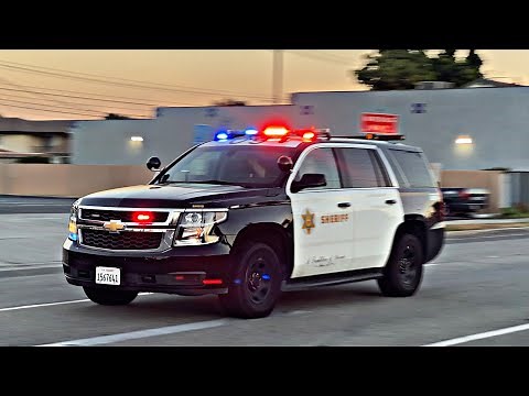 LASD Chevy Tahoe Responding Code 3 *Airhorn*