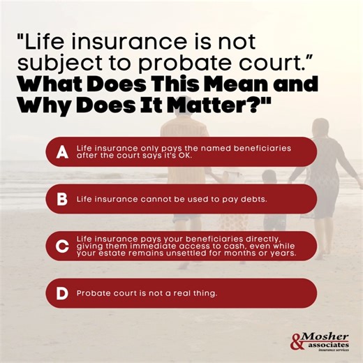 "Life insurance is not subject to probate court." What Does This Mean...