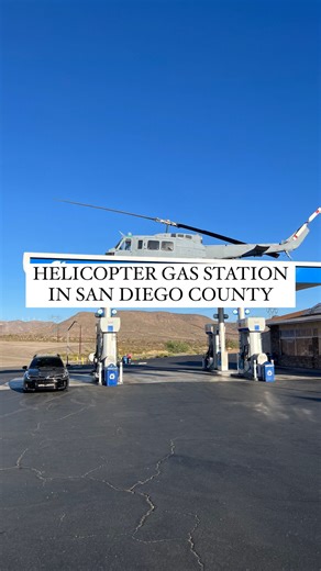 Sohaib Arshad | The Spot Dude  on Instagram: "The chopper is a non-functional Huey helicopter, originally a prop used on the set of Fear the Walking Dead. It was later purchased by the station owner and mounted securely on a reinforced steel canopy designed to withstand high winds and the helicopter’s weight"