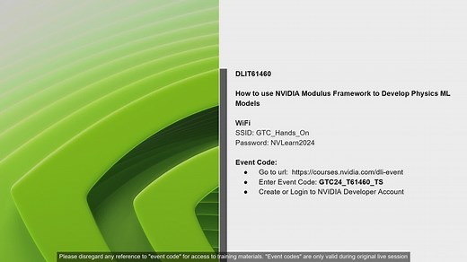 How to use NVIDIA PhysicsNeMo Framework to Develop Physics ML Models DLIT61460 | GTC 2024 | NVIDIA On-Demand
