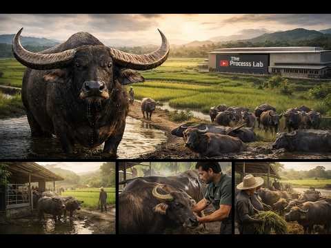 Exploring the Massive Water Buffalo Facility Global Industrial Meat and Leather Production Process