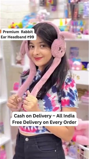 Premium Soft Rabbit Ear Headband – Cute, Cozy & Fun at Just ₹99