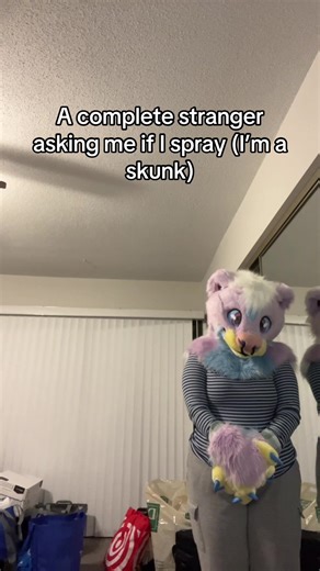 Yes this did actually happen at Furpoc 2025. I did not know this guy LOLLL. Anyways I moved to NC :)) #speakingfromtheheartbfletcher #skunkfursuit #furryfandom #furry #citymuttfursuits