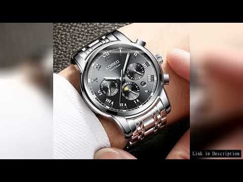 LOREO Luxury Multifunction Watches Men 316 Stainless Steel Strap Sport Waterproof Automatic Mechanic