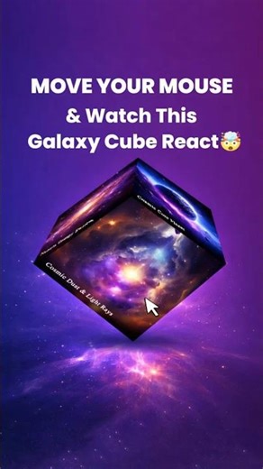 Move Your Mouse & Watch This Galaxy Cube React 🤯 | HTML • CSS • JS