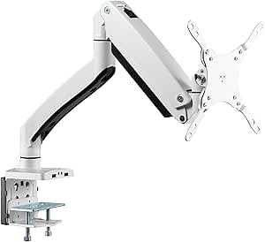 SIIG Single Monitor Desk Mount, 17" to 43", USB 3.0 and Audio Extend Ports, Fits Flat/Curved/Ultrawide Monitor, Load 33 lbs max, VESA 75x75 100x100 200x200, C-Clamp and Grommet Base (CE-MT3111-S1)